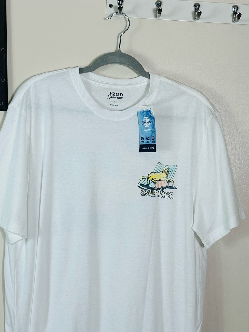 Izod White Short Sleeve Saltwater Graphic Tee